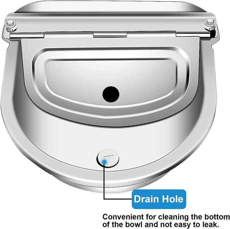 Piwerod Automatic Livestock Water Bowl-304 Stainless Steel Water Bowl with Dual Float Valves, 39 inch Water Hose, Quick Hose Connector, Pet & Livestock Drinking Trough for Dogs, Horses, Cattle, Goats - Image 4